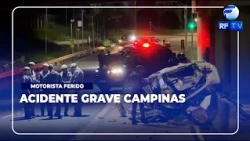 ON AIR - Driver hits bus, tries to flee, and suffers serious accident in Campinas