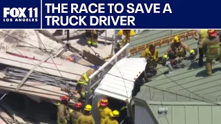 Firefighters work to save trapped driver along PCH