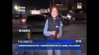 Actos vandálicos en Santa Isabel: Queman moto de la PNC, lanzan piedras y hay personas lesionadas