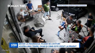 Bătaie la Ruginoasa: ploaie de lovituri asupra unui tânăr, chiar și când este căzut la pământ