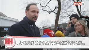 EL PRÍNCIPE HAAKON OFRECE DECLARACIONES A LOS MEDIOS SOBRE MARIUS BORG Y METTE-MARIT DE NORUEGA