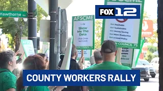 Multnomah County workers rally against return-to-office mandate