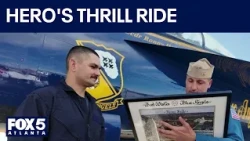Fayetteville firefighter honored with Blue Angels ride after saving child | FOX 5 News