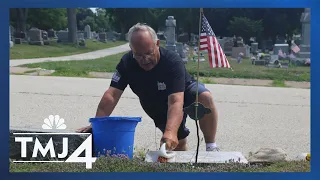 He travels the country cleaning graves of veterans killed in Vietnam