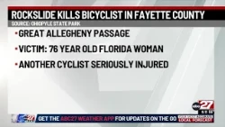 Rockslide in Pennsylvania state park kills bicyclist, seriously injures another, officials say