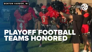 Benton Harbor honors 2015-2017 playoff football teams ahead of season opener