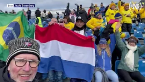 Supporters uit Nunspeet juichen voor Bruna in Milaan