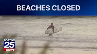 Fall nor’easter prompts beach closures, power outage concerns in Massachusetts