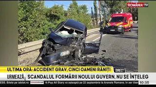 Accident with five victims, terrible collision between two vehicles in Orșova