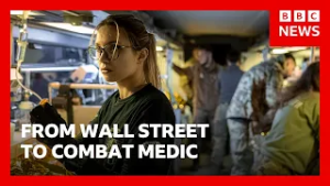 ‘I left dream Wall Street job to become combat medic on Ukraine’s front line’ | BBC News
