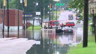 Flooding in Birmingham at 31st Street North and 7th Avenue