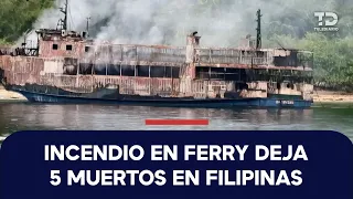 Passenger ferry catches fire in the Philippines, leaving at least five dead and 87 missing