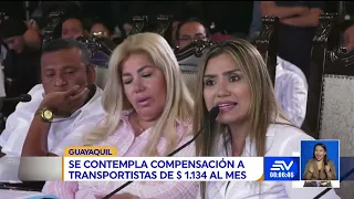Se contempla a compensación a  transportistas de $ 1.134 al mes | Televistazo | Ecuavisa
