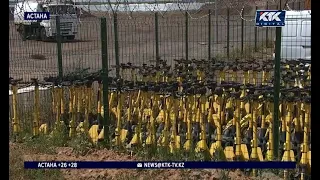 Large number of electric scooters spotted at an impound lot in Astana