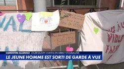 Aubagne : devant le collège, certains élèves sont venus pour discuter et déposer des banderoles
