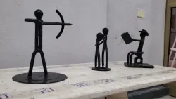Small-format metal sculptures on display in Guantánamo