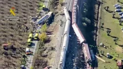 The train accident in Toledo, seen from the air: footage of the crash
