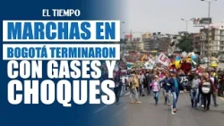 Protestas en Bogotá terminan en enfrentamientos, daños a TransMilenio y cierres viales | EL TIEMPO