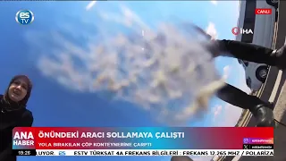 Önündeki aracı sollamaya çalıştı
