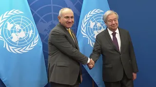 Փաշինյանը հանդիպել է ՄԱԿ-ի գլխավոր քարտուղար Անտոնիու Գուտերեշի հետ