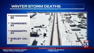 В округе Шелби зафиксировано шесть смертей, связанных с непогодой, в результате чего общее число ...