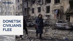 Russian advance forces civilians to flee Donetsk