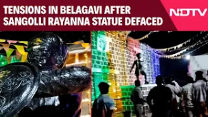 Karnataka News | Karnataka's Belagavi Tense After Sangolli Rayanna Statue Defaced