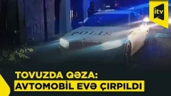 Tovuzda iki “Hyundai” toqquşdu: avtomobillərdən biri evə çırpıldı