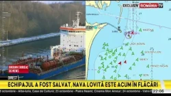 Navă lovită de drone, în apropiere de Sulina. Ambarcaţiunea a luat foc. Două F-18 au fost ridicate
