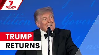 Trump returns to correspondents' dinner after shooting | 7NEWS