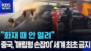 “화재 때 안 열려”…중국, 전기차 매립형 손잡이, 세계 최초 금지 [잇슈 SNS] / KBS  2026.02.05.