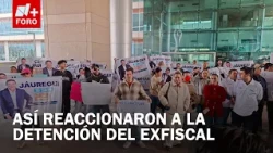 César Jáuregui supporters demonstrate during his initial hearing in Chihuahua