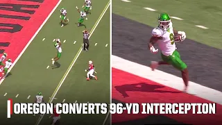OREGON TAKES 96-YARD INTERCEPTION TO THE HOUSE 🔥 | ESPN College Football