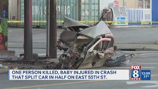 One dead, one baby injured in car crash