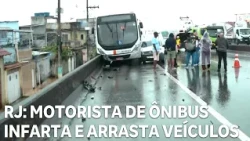 Bus driver suffers heart attack and causes pileup on the Dutra highway