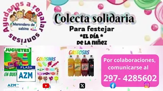 El merendero de Sabina lanzó una colecta para celebrar el día de la niñez