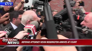 Kevin Reddington, Lindsay Clancy's defense attorney, swarmed as he arrives at Plymouth courthouse