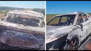 Vehículo de asaltabancos incinerado