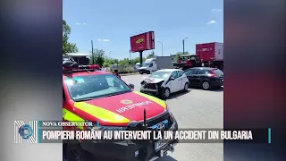 Romanian firefighters intervened in a car accident in Bulgaria