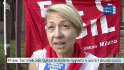 Milan, FLC CGIL protest at the Prefecture for the assaulted student and against the school decree