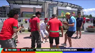 Moroccan fans put on an amazing show before kickoff! Things are heating up! 🇲🇦🔥