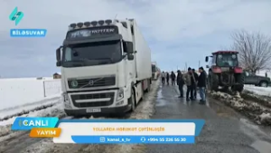 Biləsuvarda qar mühüm nəqliyyat yollarını iflic edib