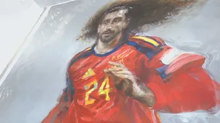 The giant portrait of Cucurella that is surprising everyone in El Rastro
