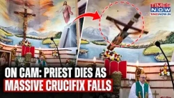 Ecuador Shocking Video: Priest Dies As Massive Crucifix Falls On Him During Mass| Horrific Visuals
