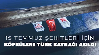 Köprüler, şehitlerimizin anısına Türk bayraklarıyla donatıldı