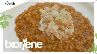 TXORIENE: Ganba risottoa ganba tartarrarekin