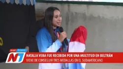 Emotivo recibimiento a Natalia Vera en Beltrán tras ganar tres medallas en los Juegos Suramericanos