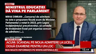 High school admission scandal. The minister says the exams will be organized starting in 2027
