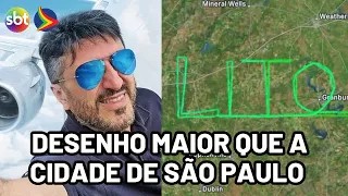 Pilot reveals dimensions of the flight path used to write "Lito" in the US sky