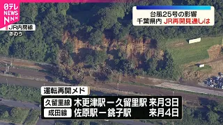 【台風25号の影響】千葉県内のJR再開見通しは  内房線｢木更津～安房鴨川｣は26日始発から運転再開